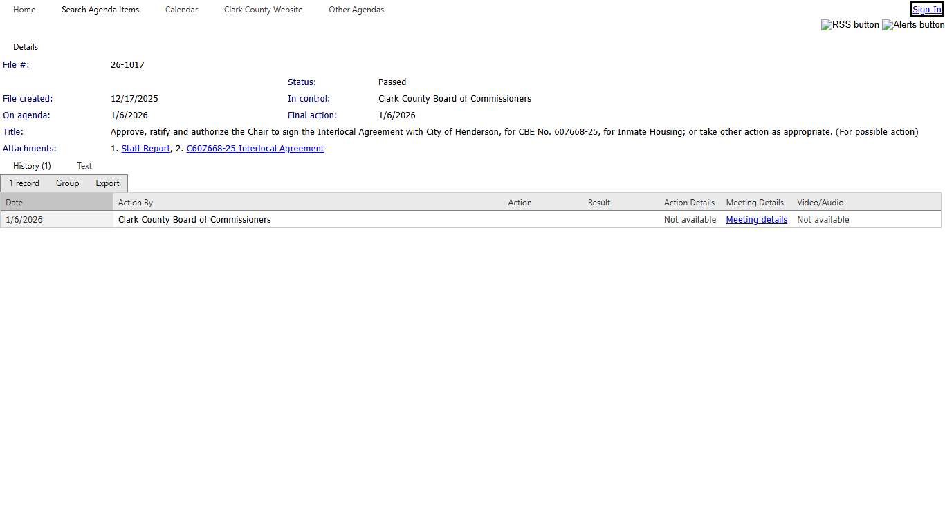 Clark County - File #: 26-1017